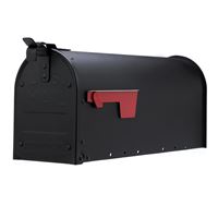 Gibraltar Mailboxes ADM11B01 Mailbox, 800 cu-in Capacity, Aluminum, Powdered, 6.9 in W, 20.8 in D, 9-1/2 in H, Black 