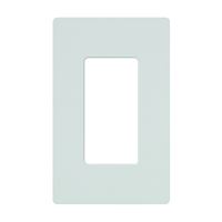 Lutron CW-1-WH Wallplate, 4.69 in L, 2.94 in W, 1 -Gang, Plastic, White, Gloss 