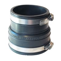 Fernco P1059-33 Flexible Coupling, 3 in, Socket, PVC, Black, 4.3 psi Pressure 
