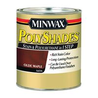 Minwax 213304444 Waterbased Polyurethane Stain, Satin, Liquid, Olde Maple, 0.5 pt, Can 