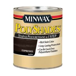 Minwax PolyShades 213974444 Waterbased Polyurethane Stain, Satin, Liquid, Espresso, 0.5 pt 