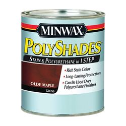 Minwax 214304444 Waterbased Polyurethane Stain, Gloss, Liquid, Olde Maple, 0.5 pt, Can 