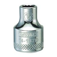 DeWALT DWMT74187OSP Hand Socket, 1/4 in Socket, 3/8 in Drive, 12-Point, Vanadium Steel, Polished Chrome 