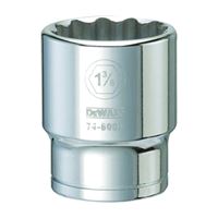 DeWALT DWMT74600OSP Drive Socket, 1-3/8 in Socket, 3/4 in Drive, 12-Point, Vanadium Steel, Polished Chrome 