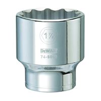 DeWALT DWMT74605OSP Drive Socket, 1-7/8 in Socket, 3/4 in Drive, 12-Point, Vanadium Steel, Polished Chrome 