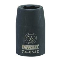 DeWALT DWMT74654OSP Impact Socket, 1/2 in Socket, 1/2 in Drive, 6-Point, CR-440 Steel, Black Oxide 