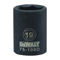 DeWALT DWMT75109OSP Deep Impact Socket, 19 mm Socket, 1/2 in Drive, 6 -Point, Steel, Black Oxide 
