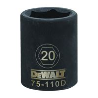 DeWALT DWMT75110OSP Deep Impact Socket, 20 mm Socket, 1/2 in Drive, 6-Point, Steel, Black Oxide 