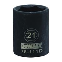 DeWALT DWMT75111OSP Deep Impact Socket, 21 mm Socket, 1/2 in Drive, 6-Point, Steel, Black Oxide 