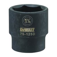 DeWALT DWMT75125OSP Deep Impact Socket, 1-1/8 in Socket, 1/2 in Drive, 6-Point, Steel, Black Oxide 