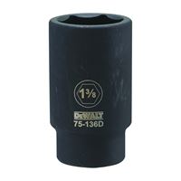 DeWALT DWMT75136OSP Impact Socket, 1-3/8 in Socket, 3/4 in Drive, 6-Point, CR-440 Steel, Black Oxide 