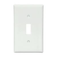 Eaton Wiring Devices BP5134W Wallplate, 4-1/2 in L, 2-3/4 in W, 1 -Gang, Nylon, White, High-Gloss, Pack of 5 