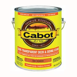 Cabot 140.0000380.007 Semi Transparent Stain, Redwood, Liquid, 1 gal, Pack of 4 