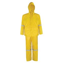 Diamondback RS3-01-XXL Rain Suit, 2XL, 44 in Inseam, Polyester, Yellow, Concealed Collar, Zipper with Storm Flap Closure 