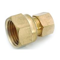 Anderson Metals 750066-0406 Tubing Coupling, 1/4 x 3/8 in, Compression x FIP, Brass 