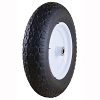 Arnold 00270 Wheelbarrow Wheel, 14-1/2 in Dia Tire, Knobby Tread, Polyurethane Tire 