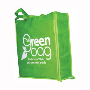 The Green Bag 11207 Folding Bag, 15-1/2 in W, 17 in H, Plastic