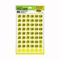 Hy-Ko 30103 Price Label, Black Legend, Yellow Background, Pack of 10 