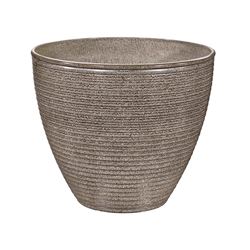 Landscapers Select PT-S005 Wave Planter, 13 in Dia, 11 in H, Round, Resin, Beige, Beige Wave, Pack of 6 