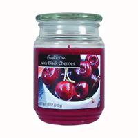 CANDLE-LITE 3297565 Jar Candle, Juicy Black Cherries Fragrance, Burgundy Candle, 70 to 110 hr Burning, Pack of 4 