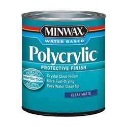 Minwax Polycrylic 222224444 Waterbased Polyurethane, Matte, Liquid, 0.5 pt 