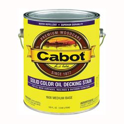 Cabot 140.0001608.007 Solid Stain, Opaque, Medium Base, Liquid, 1 gal, Pack of 4 