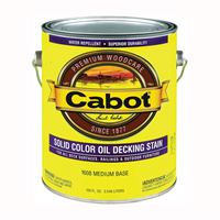 Cabot 140.0001608.007 Solid Stain, Opaque, Medium Base, Liquid, 1 gal, Pack of 4 