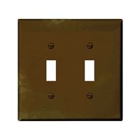 Eaton Wiring Devices PJ2B Wallplate, 4-7/8 in L, 4.94 in W, 2 -Gang, Polycarbonate, Brown, High-Gloss, Pack of 20 