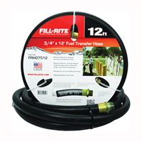 Fill-Rite FRH07512 Fuel Transfer Hose Male, 12 ft L, 50 psi Pressure, Neoprene, Black 