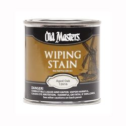 Old Masters 12616 Wiping Stain, Aged Oak, Liquid, 0.5 pt, Can 