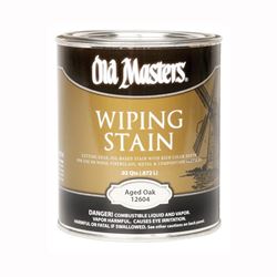 Old Masters 12604 Wiping Stain, Aged Oak, Liquid, 1 qt, Can 