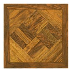 ProSource ELE-1811-1-3L Vinyl Floor Tile, 12 in L Tile, 12 in W Tile, Square Edge, Dark Wood Geometric 