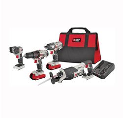 Porter-Cable PCCK615L4 Combination Tool Kit, Battery Included, 1.5 Ah, 20 V, Lithium-Ion 