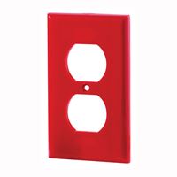 Eaton Wiring Devices 5132RD-BOX Receptacle Wallplate, 4-1/2 in L, 2-3/4 in W, 1 -Gang, Nylon, Red, High-Gloss, Pack of 15 