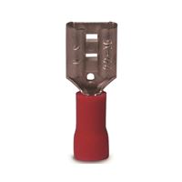 Gardner Bender 10-141F Disconnect Terminal, 600 V, 22 to 16 AWG Wire, 1/4 in Stud, Vinyl Insulation, Red, 21/PK 