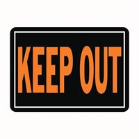 Hy-Ko Hy-Glo Series 807 Identification Sign, Rectangular, KEEP OUT, Fluorescent Orange Legend, Black Background, Pack of 12 