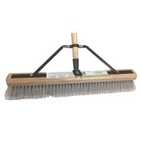 Simple Spaces 93140 Push Broom, 24 in Sweep Face, 3 in L Trim, Polypropylene Bristle, 60 in L, Bolt with Brace 