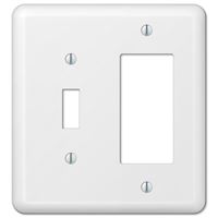 Amerelle 935TRW Wallplate, 5 in L, 4-5/8 in W, 2 -Gang, Steel, White, Wall Mounting, Pack of 3 
