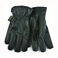 Heatkeep 93HK-L Driver Gloves, Mens, L, 10-1/4 in L, Keystone Thumb, Easy-On Cuff, Goatskin Leather, Black 