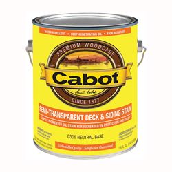 Cabot 0306 Semi Transparent Stain, Neutral Base, Liquid, 1 gal, Can, Pack of 4 