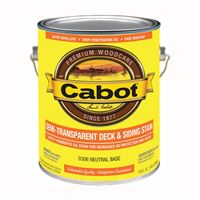 Cabot 0306 Semi Transparent Stain, Neutral Base, Liquid, 1 gal, Can, Pack of 4 