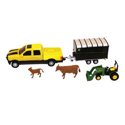 Ertl 37656A Pickup and Livestock Trailer Set, 3 years and Up, Pack of 4 