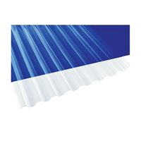 Suntuf 101699 Corrugated Panel, 12 ft L, 26 in W, Greca 76 Profile, 0.032 Thick Material, Polycarbonate, Clear, Pack of 10 