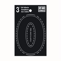 Hy-Ko 30400 Series 30410 Die-Cut Number, Character: 0, 3 in H Character, Black Character, Vinyl, Pack of 10 