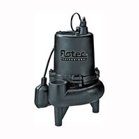 Flotec Professional Series E75STVT Sewage Pump, 1-Phase, 9 A, 115 V, 0.75 hp, 2 in Outlet, 24 ft Max Head, 170 gpm 