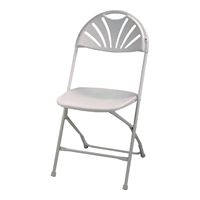 Simple Spaces CHR-017-1 Folding Chair, 15-5/8 in OAW, 21 in OAD, Steel Frame, White, Pack of 4 