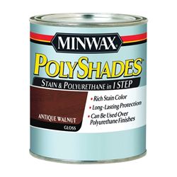 Minwax 61440444 Waterbased Polyurethane Stain, Gloss, Liquid, Antique Walnut, 1 qt, Can 