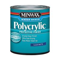 Minwax Polycrylic 622224444 Waterbased Polyurethane, Matte, Liquid, 1 qt 