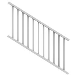 Xpanse Select 73024862 Stair Rail Kit with Baluster, 6 ft L Actual, Square Profile, Vinyl, White 