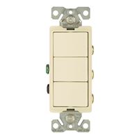 Eaton Cooper Wiring 7729LA-SP Combination Switch, 1 -Pole, 15 A, 120/277 V, Light Almond 